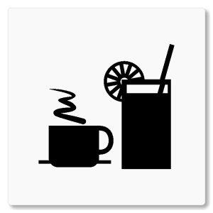 Občerstvení, 80x80mm, bílá, Nevada